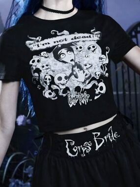 Corpse Bride | ROMWE Skull Graphic Crop Tee Gothic 4XL